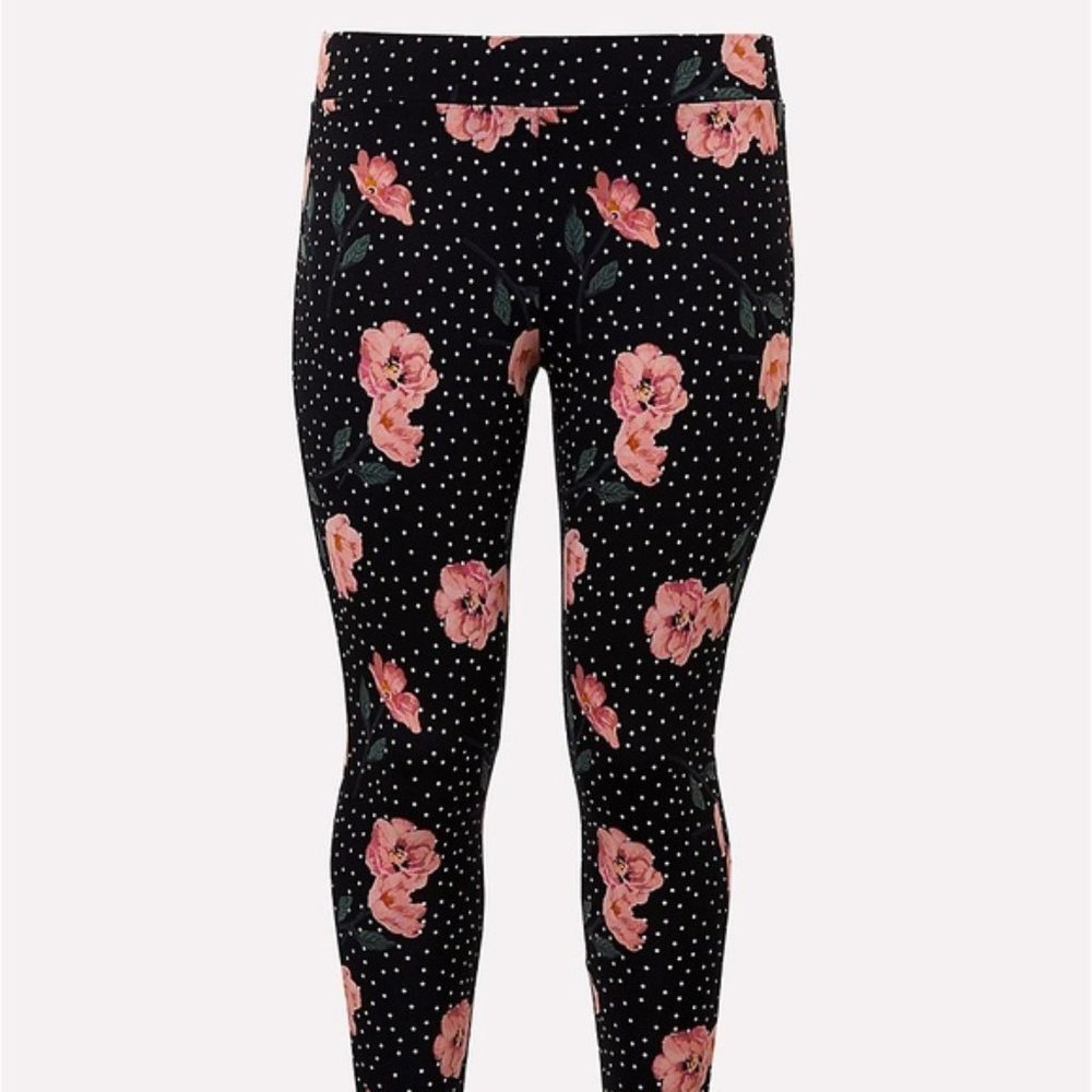 Used, limited edition floral and polkadot Torrid leggings